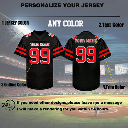 Personalized Football Jersey, Custom Football Jerseys for Any Color, Customized Name & Team Number Football shirt, Sports Uniform Fans Gifts