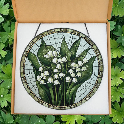 Lily Of Valley Flowers Stained Glass Suncatcher, Lily Suncatcher, Garden Decoration, Grandma gift, Gift For Her, Gift For Lily Of Valley