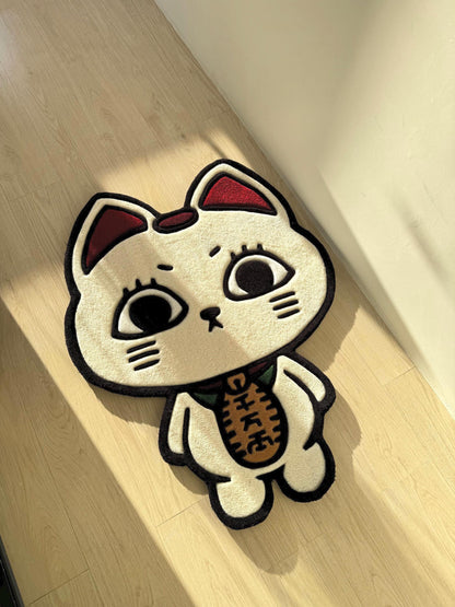 Turbo Granny Tufted Rug: Dan Da Dan Anime, Lucky Cat Carpet