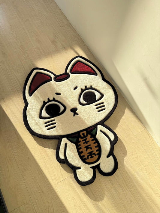 Turbo Granny Tufted Rug: Dan Da Dan Anime, Lucky Cat Carpet