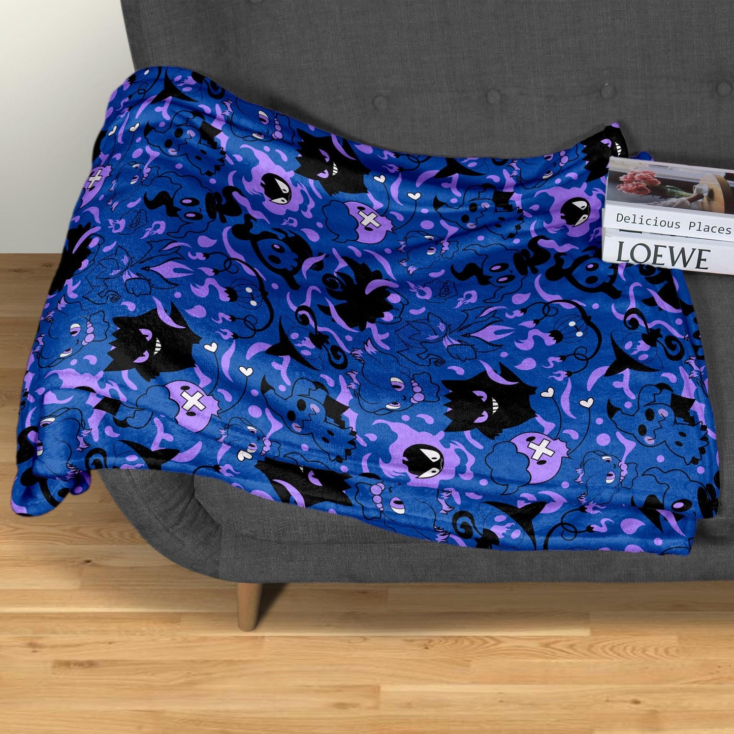 Gengar Fleece Blanket Home Decor Throw Blanket Bedroom Decor Baby Blanket Cute Gengar Blanket Gifts