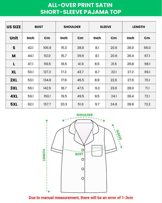 Piggies Pink AOP Satin Short-Sleeve Pajamas Set, Cute Farm Animal Sleepwear, Silky Soft Pajamas Set for Women Men, Funny Pig Lover Gift