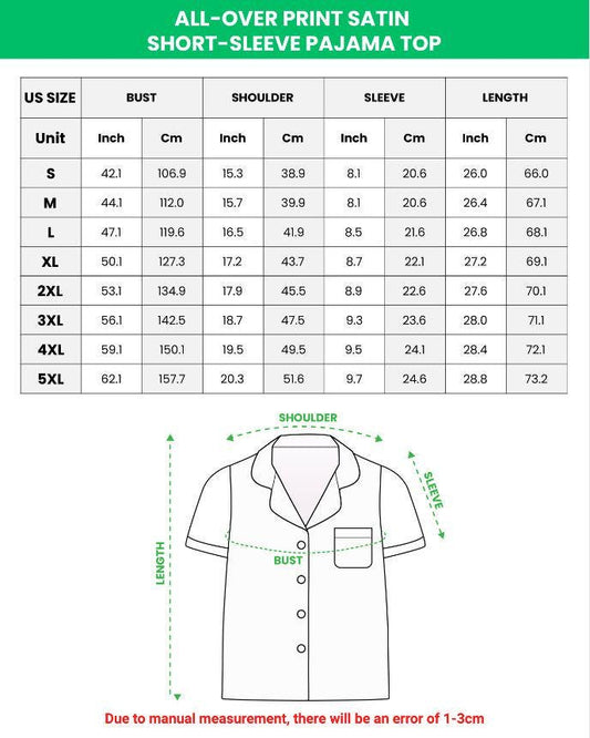Summer Coquette Seashell AOP Satin Short-Sleeve Pajamas Set, Cute Beach Shell Sleepwear for Women, Soft Loungewear Gift