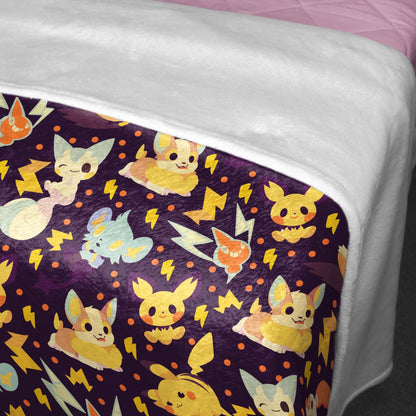 Pikachu Fleece Blanket Home Decor Pachirisu Blanket Throw Blanket Cute Chibi Baby Blanket Pikachu Blanket Gifts