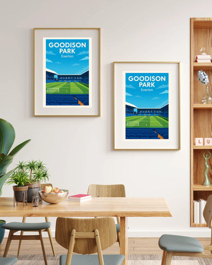 Everton FC Goodison Park Poster Wall Art, Football Premier League Print, Home Décor Gift for Wedding & Birthday, Goodison Football Stadium