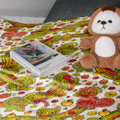 Kecleon Fleece Blanket, Soft Chameleon Character Throw, Home Decor Blanket, Kecleon Blanket Gifts