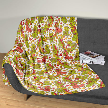 Kecleon Fleece Blanket, Soft Chameleon Character Throw, Home Decor Blanket, Kecleon Blanket Gifts