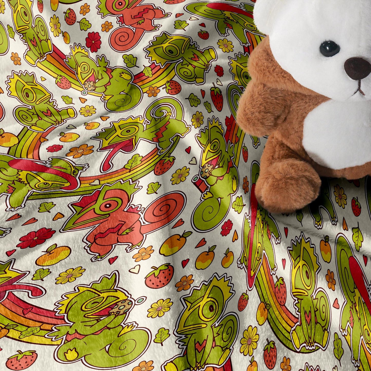 Kecleon Fleece Blanket, Soft Chameleon Character Throw, Home Decor Blanket, Kecleon Blanket Gifts