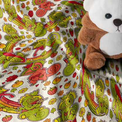 Kecleon Fleece Blanket, Soft Chameleon Character Throw, Home Decor Blanket, Kecleon Blanket Gifts