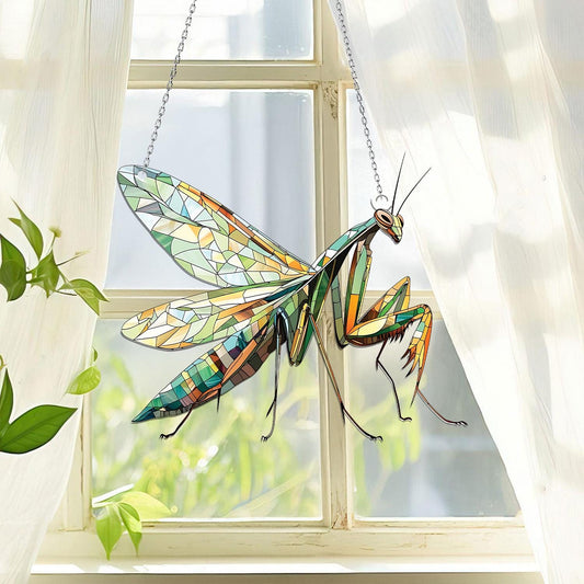 Praying Mantis Acrylic Window Hanging, Mantis Ornament, Mantis Lover Decor, Insect Gift, Yard Decor, Animal Lover Decor, Insect Decor Gift