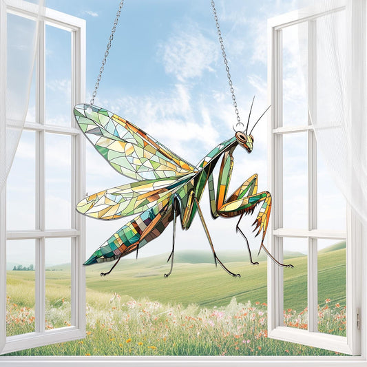 Praying Mantis Acrylic Window Hanging, Mantis Ornament, Mantis Lover Decor, Insect Gift, Yard Decor, Animal Lover Decor, Insect Decor Gift