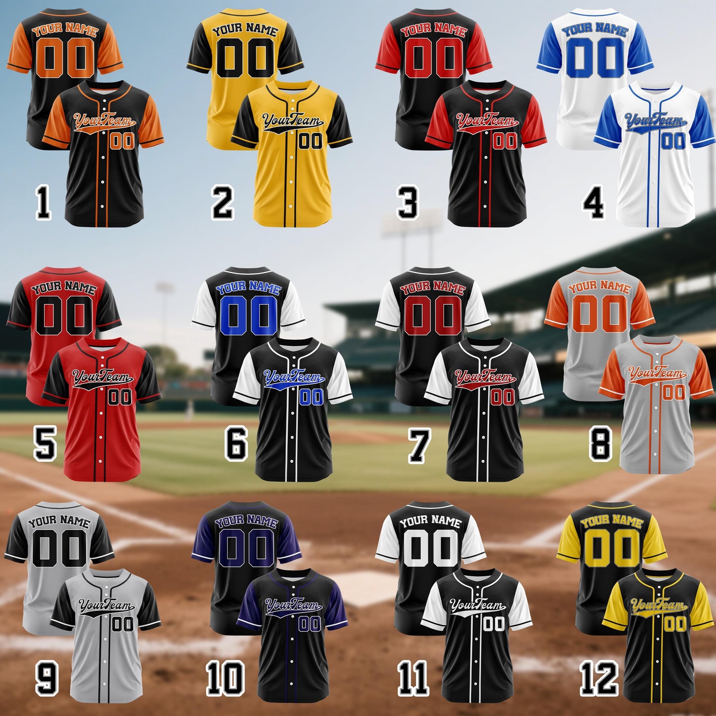 Custom Baseball Jersey Personalized Uniform for Sports Teams Fans Events and Gift Ideas Stitched/Printed Name Number Logo