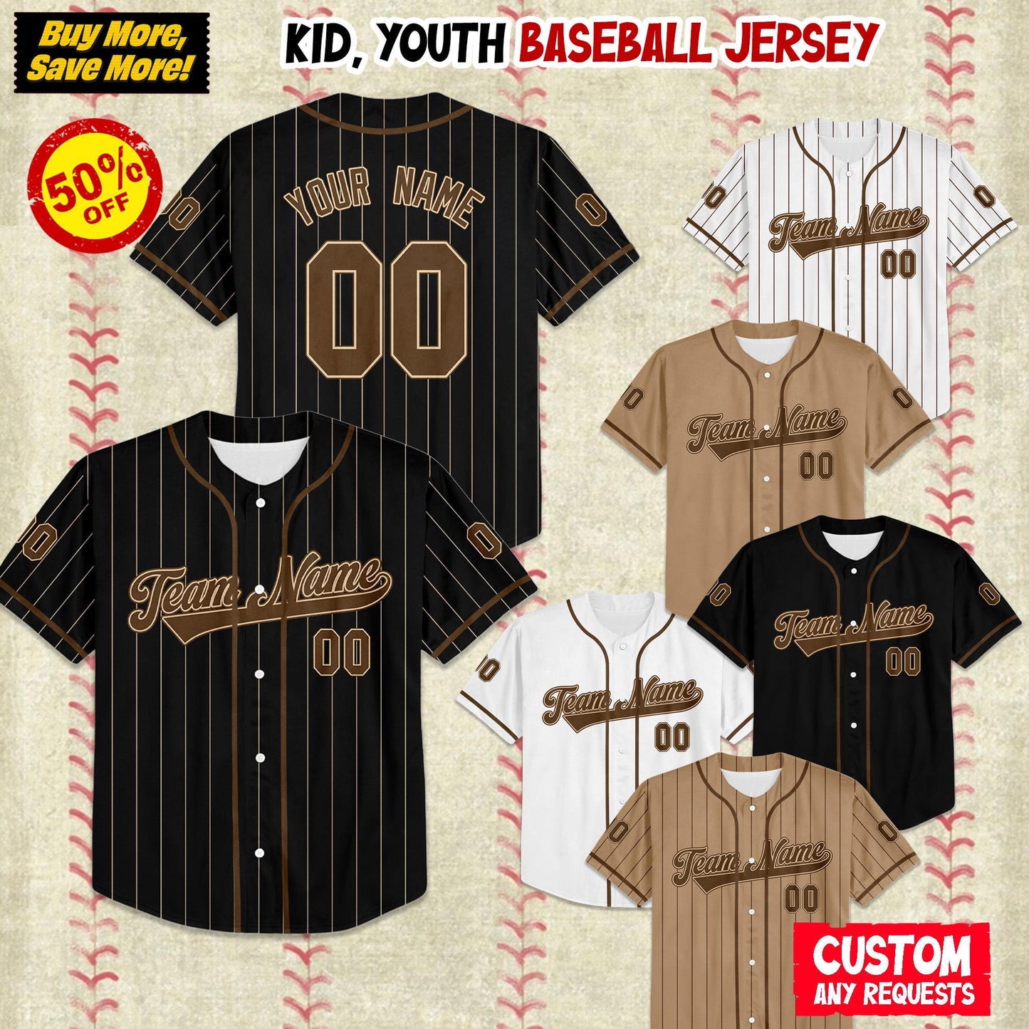 Custom Brown Baseball Jersey, Custom Summer Tour 2025 Jersey, Wedding Jerseys, Baseball Shirt for Fans of All Ages, Vintage Jersey