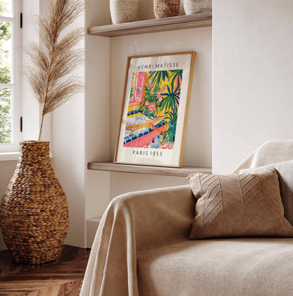 Crocodile in Bathtub Print: Funny Pink Bathroom Wall Art