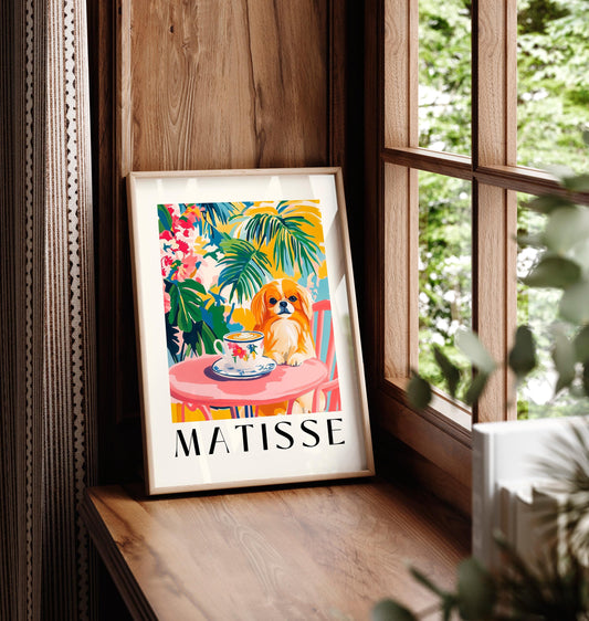 Pekingese Coffee Print: Matisse Style Kitchen Wall Art