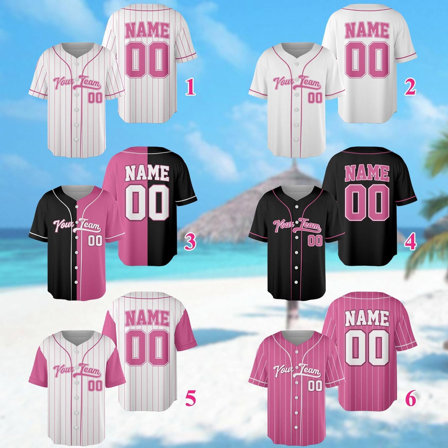 Personalized Team Name And Number, Custom Baseball Jersey Pink Collection, Custom Baseball Jersey, Baseball Jersey Uniform For Baseball Fans
