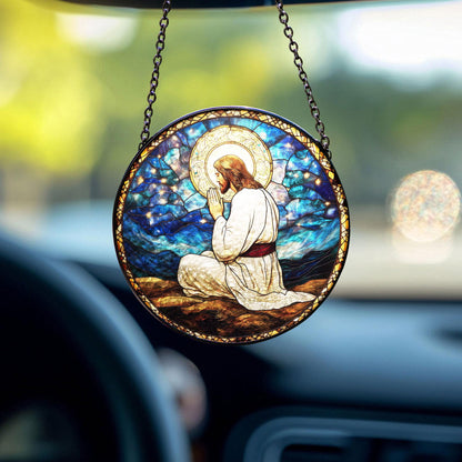 God Stained Glass Suncatcher, God Window Hanging, Jesus Christ Decoration, Jesus Suncatcher, Art Nature Gift Jesus, Suncatcher home decor