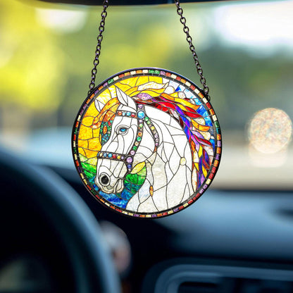 Horse SunCatcher Stained Glass, Equestrian Gifts, Horse Ranch Suncatcher Gifts, Horse Window Decor, Horse Glass Suncatcher, Lover Horse Gift