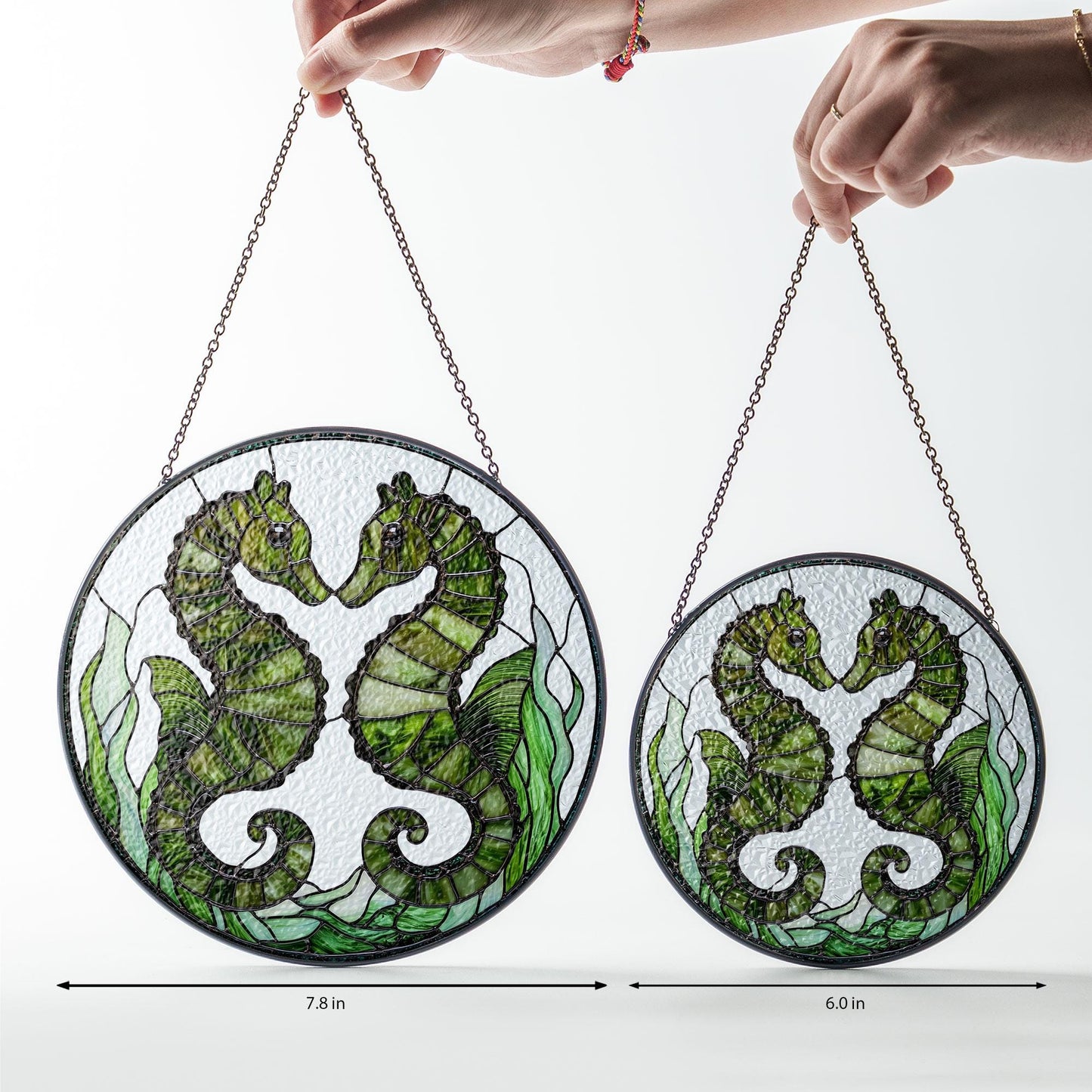Seahorse Stained Glass Suncatcher, Seahorse Ornament, Suncatcher Ornament Gift, Cool Suncather Windows, Custom Shape Suncatcher