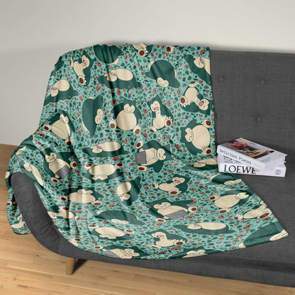 Snorlax Fleece Blanket Home Decor Throw Blanket Bedroom Decor Baby Blanket Sleep Snorlax Blanket Gifts