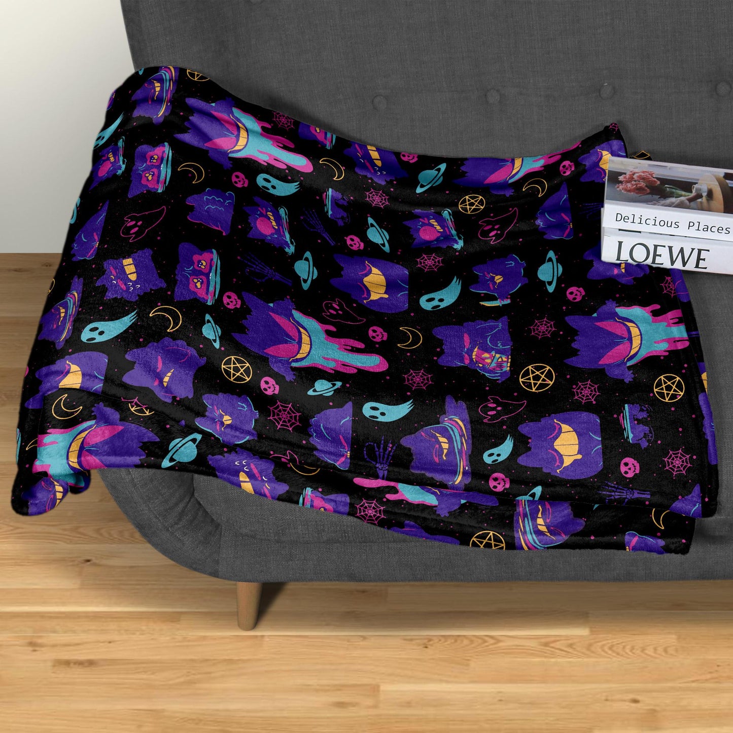 Gengar Fleece Blanket Home Decor Throw Blanket Bedroom Decor Baby Blanket Graffiti Gengar Blanket Gifts