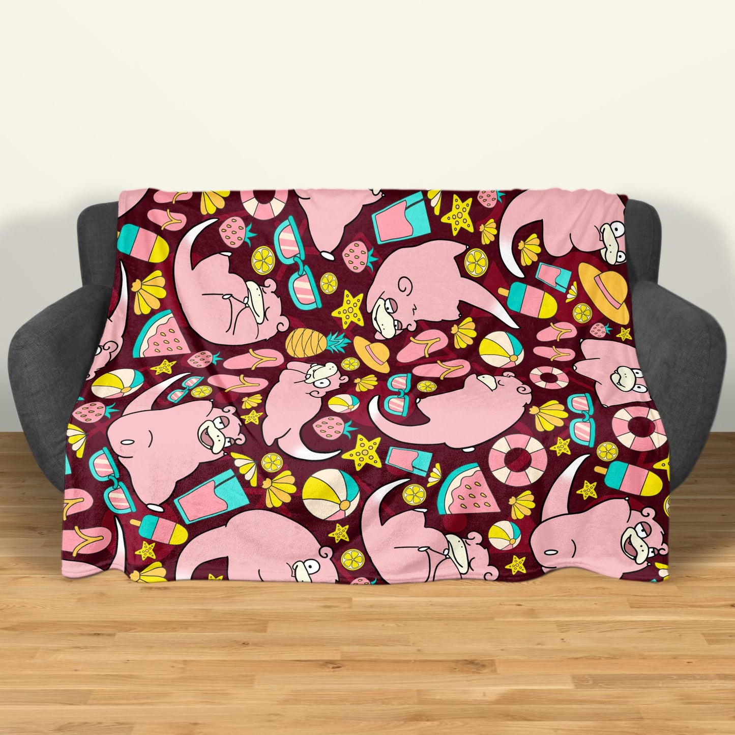 Slowpoke Fleece Blanket Home Decor Throw Blanket Cute Baby Blanket Cotton Blanket Slowpoke Blanket Gifts