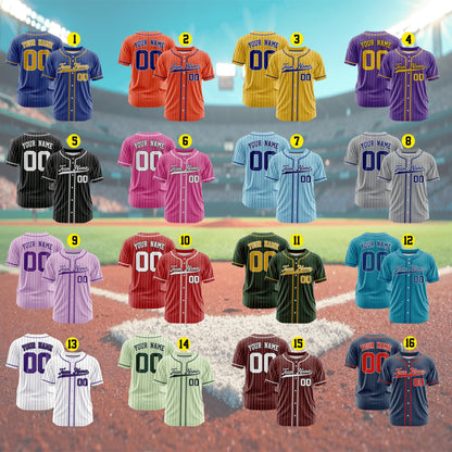 Custom Pinstripe baseball Jersey Personalized embroidery Name Number Sport Team Uniform Cheerleading Jerseys Gifts for Men Women Kids Fans