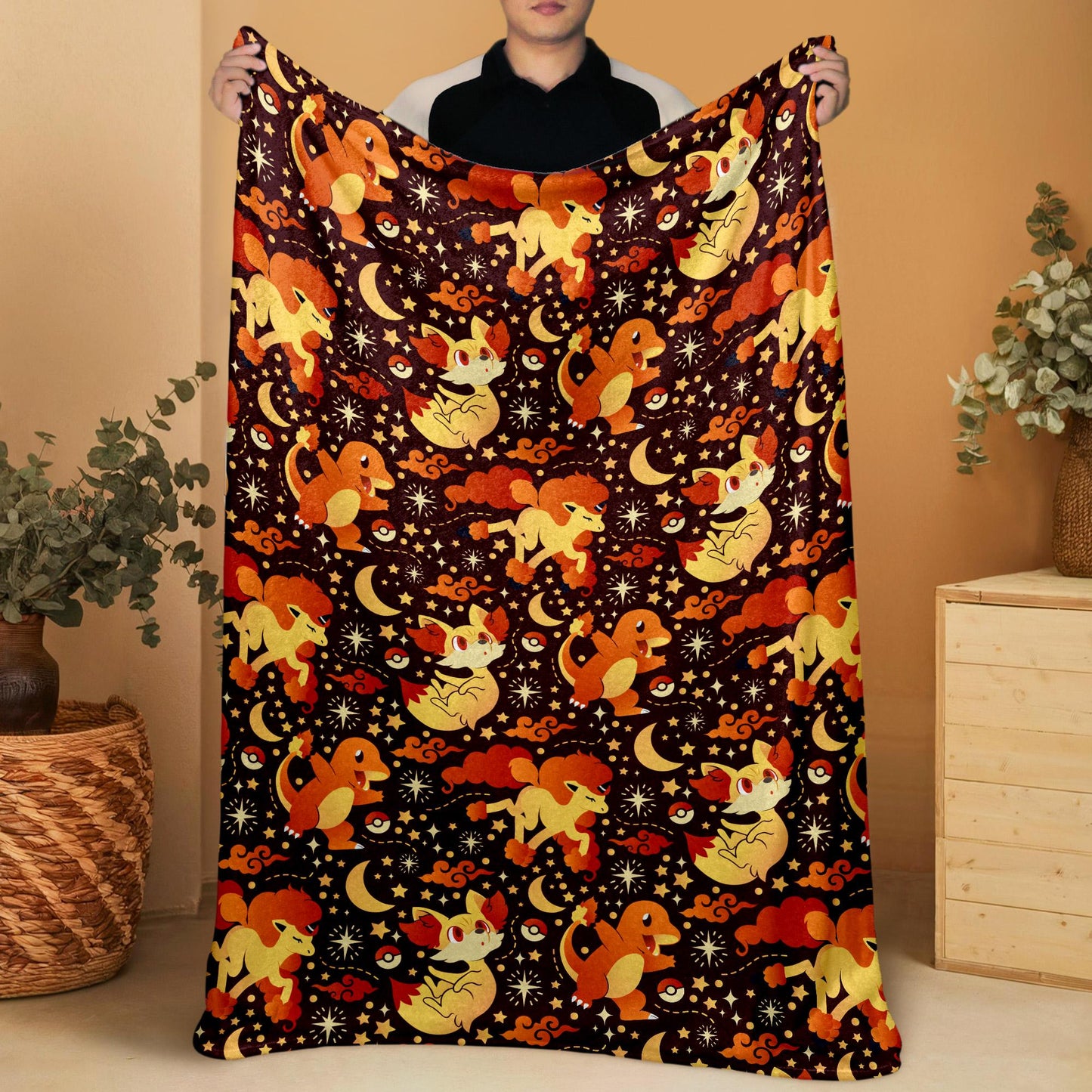Charmander Fleece Blanket Home Decor Fire Fennekin Blanket Throw Blanket Cute Baby Blanket Charmander Blanket Gifts