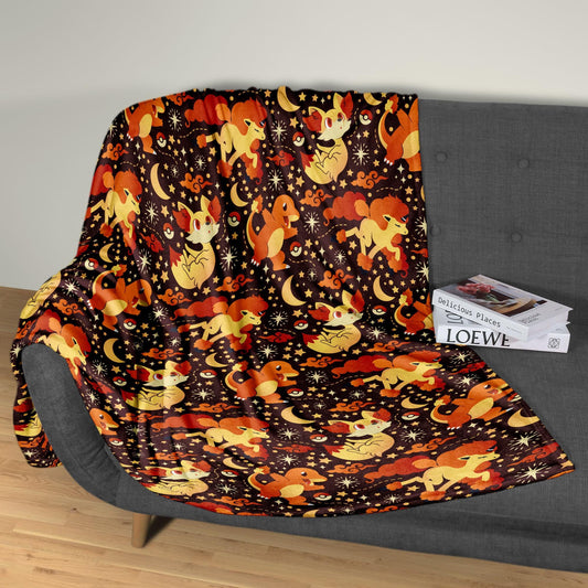 Charmander Fleece Blanket Home Decor Fire Fennekin Blanket Throw Blanket Cute Baby Blanket Charmander Blanket Gifts