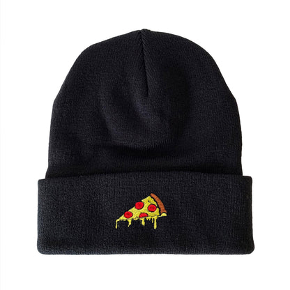 Pizza Slice Embroidered Beanie Winter Beanie