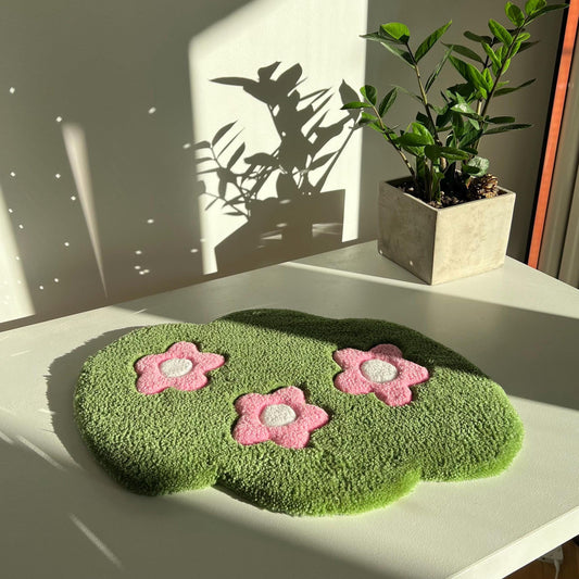 Cute Tufted Keyboard Rug With Flowers and Grass – Lovely Gift Idea for a Sister, Daughter, Girlfriend or Bride