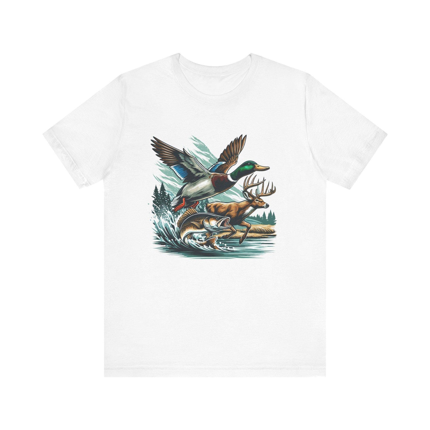 Wildlife Graphic Tee: Outdoorsy Hunter Fisherman Unisex Shirt