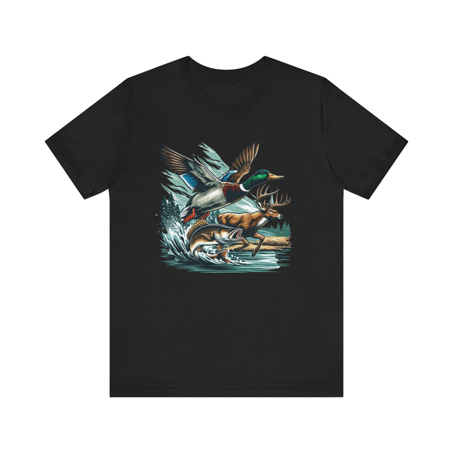 Wildlife Graphic Tee: Outdoorsy Hunter Fisherman Unisex Shirt