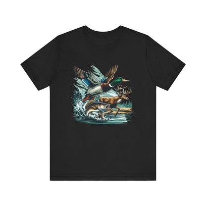 Wildlife Graphic Tee: Outdoorsy Hunter Fisherman Unisex Shirt