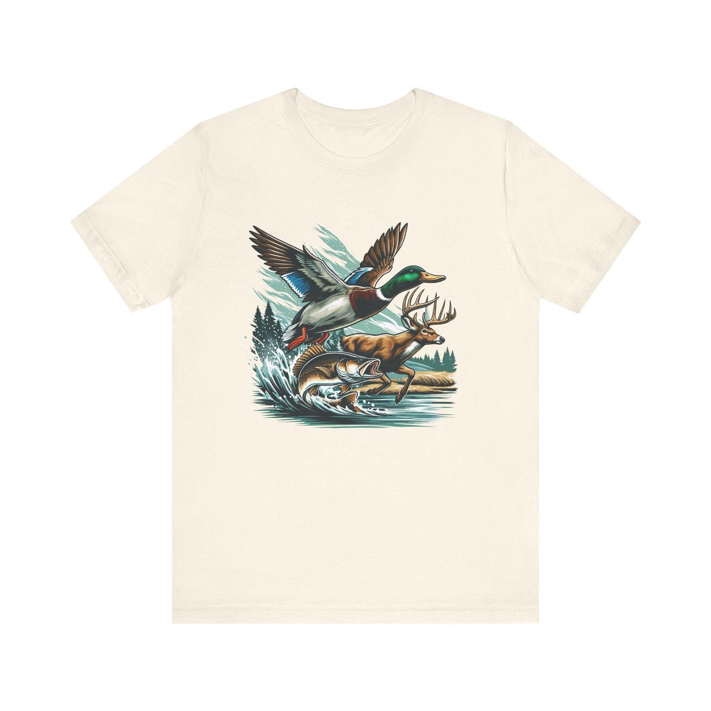 Wildlife Graphic Tee: Outdoorsy Hunter Fisherman Unisex Shirt
