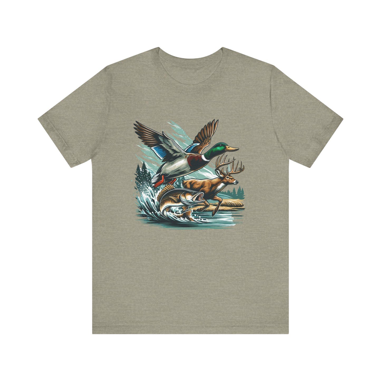 Wildlife Graphic Tee: Outdoorsy Hunter Fisherman Unisex Shirt