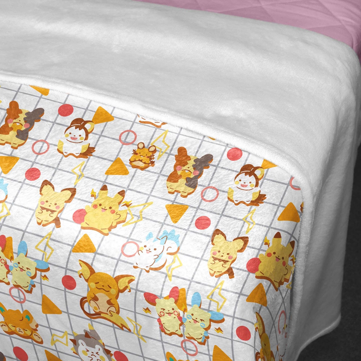 Pikachu and Raichu Blanket, Cotton Fleece Throw Blanket, Kawaii Character Decor, Home Decor Cozy Blanket, Pikachu Blanket Gifts