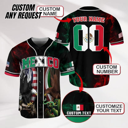 Personalized Baseball Jersey Mexico,Custom Team Name Number Mexican Jersey Shirt for Men Women Youth Kid Game Day Outfit For Mexico Fans B12