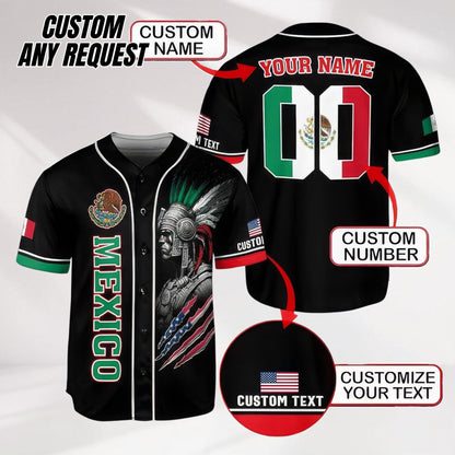 Personalized Baseball Jersey Mexico,Custom Team Name Number Mexican Jersey Shirt for Men Women Youth Kid Game Day Outfit For Mexico Fans B10