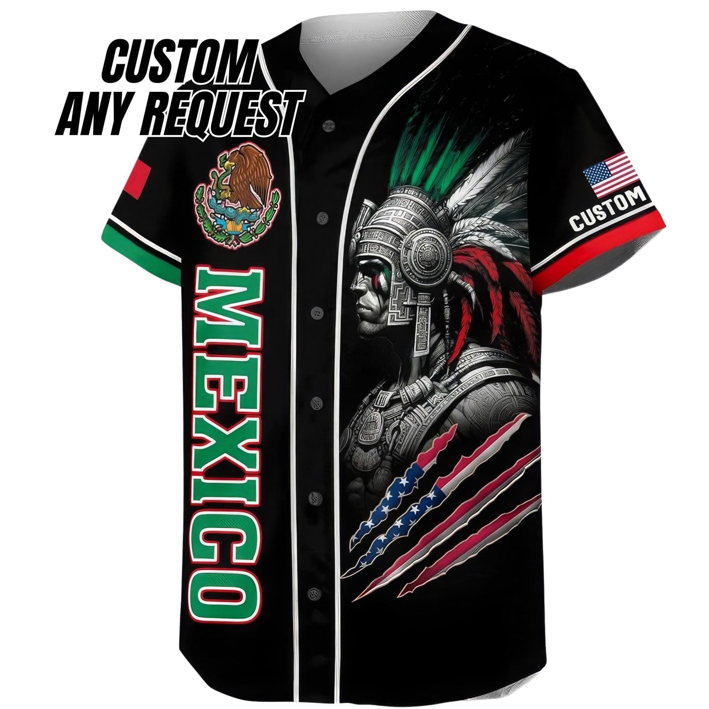 Personalized Baseball Jersey Mexico,Custom Team Name Number Mexican Jersey Shirt for Men Women Youth Kid Game Day Outfit For Mexico Fans B10
