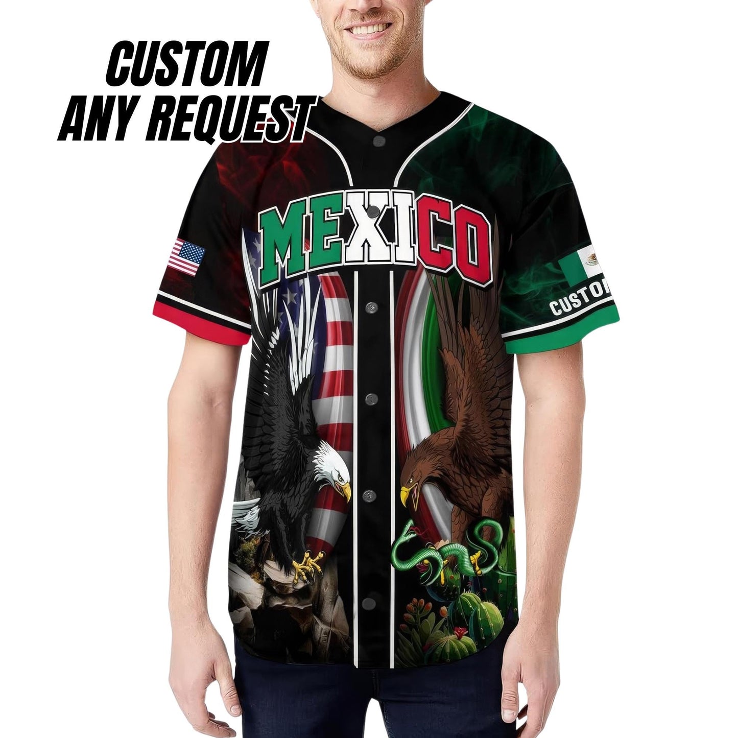 Personalized Baseball Jersey Mexico,Custom Team Name Number Mexican Jersey Shirt for Men Women Youth Kid Game Day Outfit For Mexico Fans B12