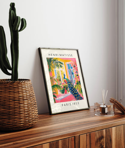 Matisse Inspired Peacock Art Print: Modern Gallery Wall Decor