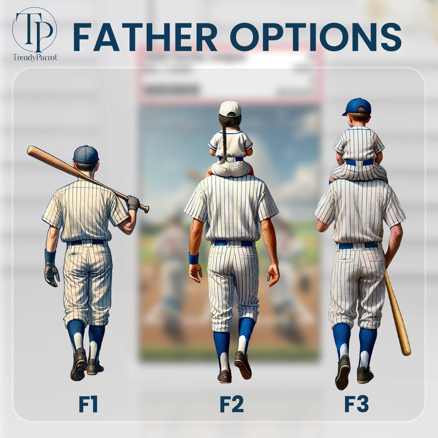 Baseball No. 1 Dad Grandpa Man & Kids Acrylic Plaque, Father's Day Gift For Dad, Gift for Husband,Trading Card Style, Gift for Baseball Dad