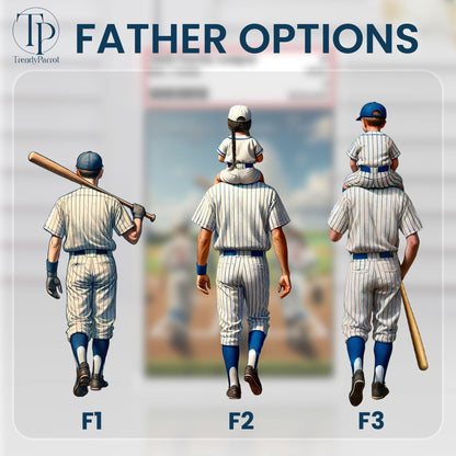 Baseball No. 1 Dad Grandpa Man & Kids Acrylic Plaque, Father's Day Gift For Dad, Gift for Husband,Trading Card Style, Gift for Baseball Dad