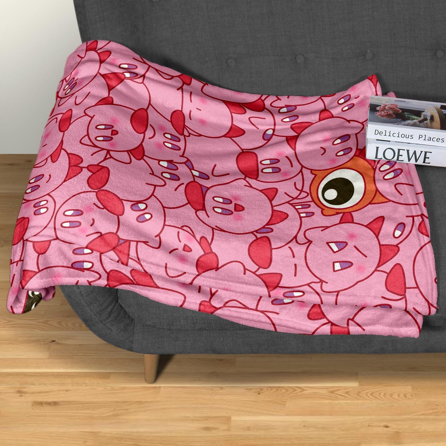 Kirby Fleece Blanket Home Decor Throw Blanket Bedroom Decor Baby Blanket Cute Kirby Blanket Gifts