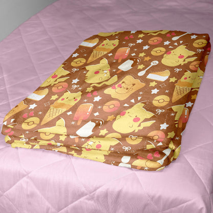 Pikachu Fleece Blanket Home Decor Throw Blanket Bedroom Decor Baby Blanket Cream Pikachu Blanket Gifts