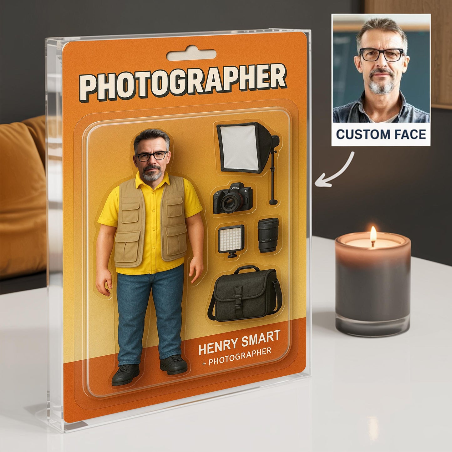 Personalized Photographer Retirement Gift, Custom Photo Retired Action Figure Acrylic Block, Congratulation Photography Retired Gifts