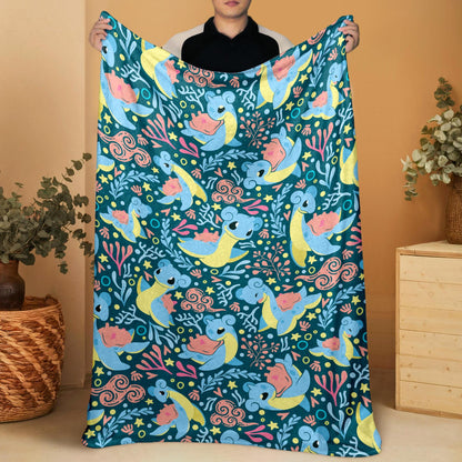 Lapras Fleece Blanket Home Decor Throw Blanket Bedroom Decor Baby Blanket Cute Lapras Blanket Gifts