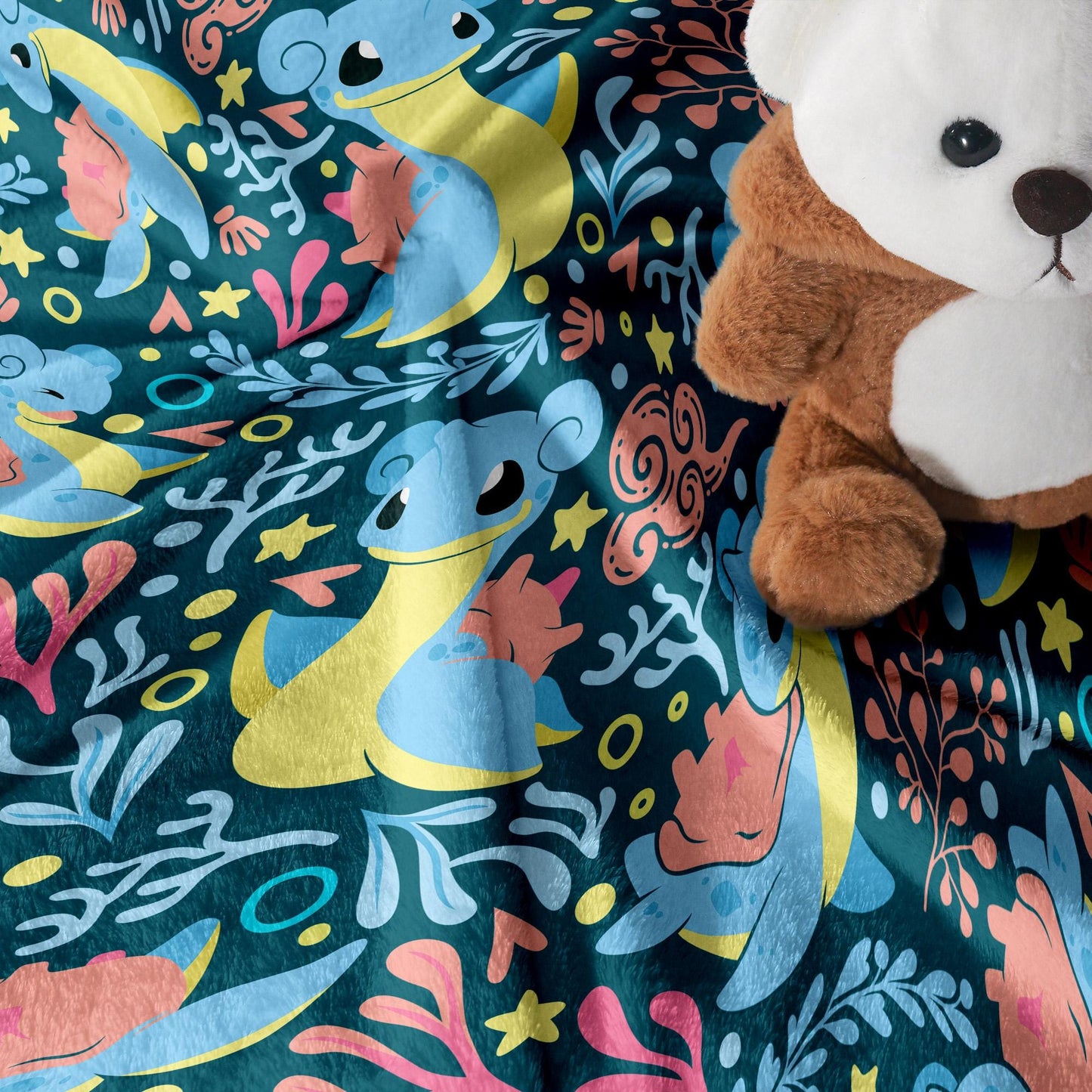 Lapras Fleece Blanket Home Decor Throw Blanket Bedroom Decor Baby Blanket Cute Lapras Blanket Gifts