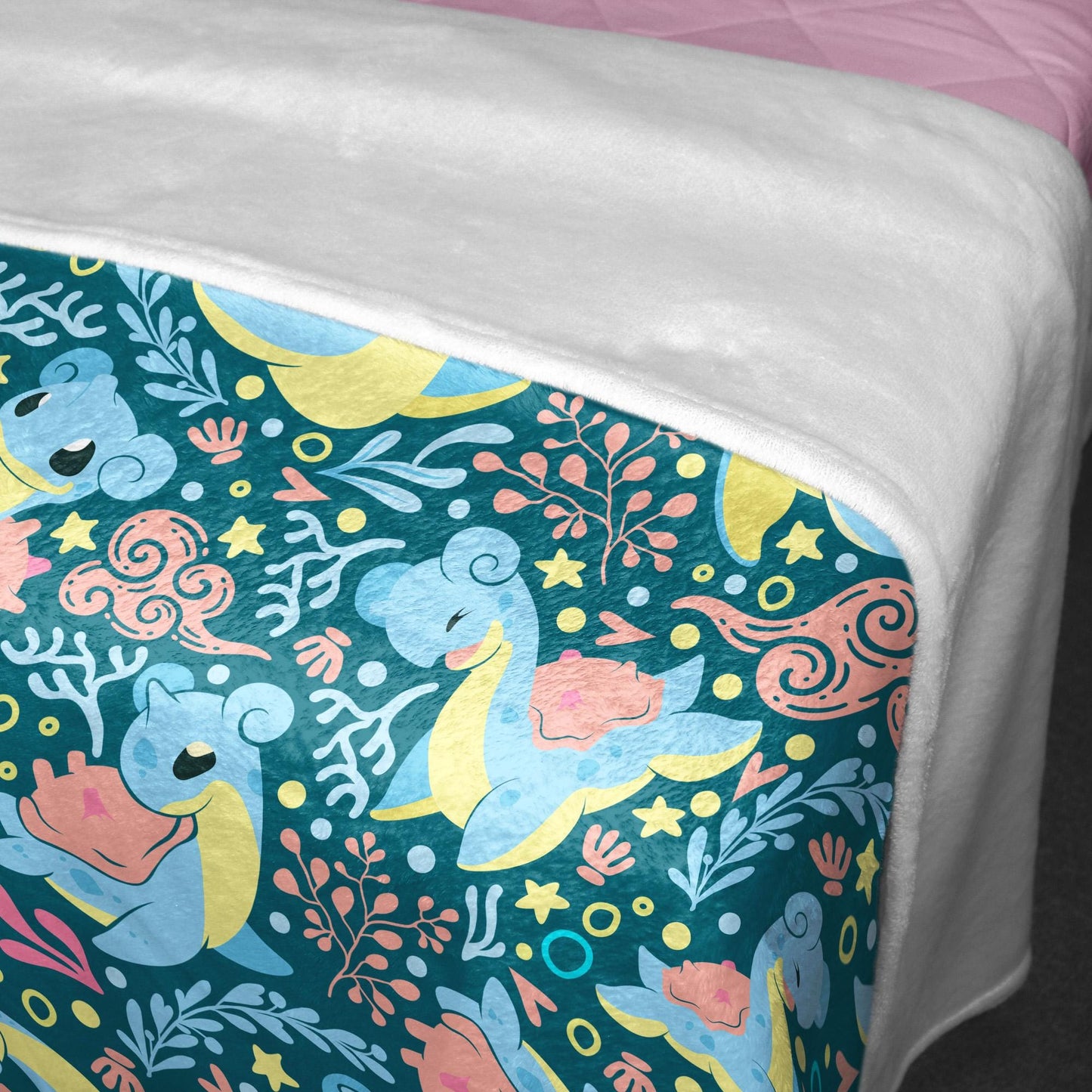 Lapras Fleece Blanket Home Decor Throw Blanket Bedroom Decor Baby Blanket Cute Lapras Blanket Gifts
